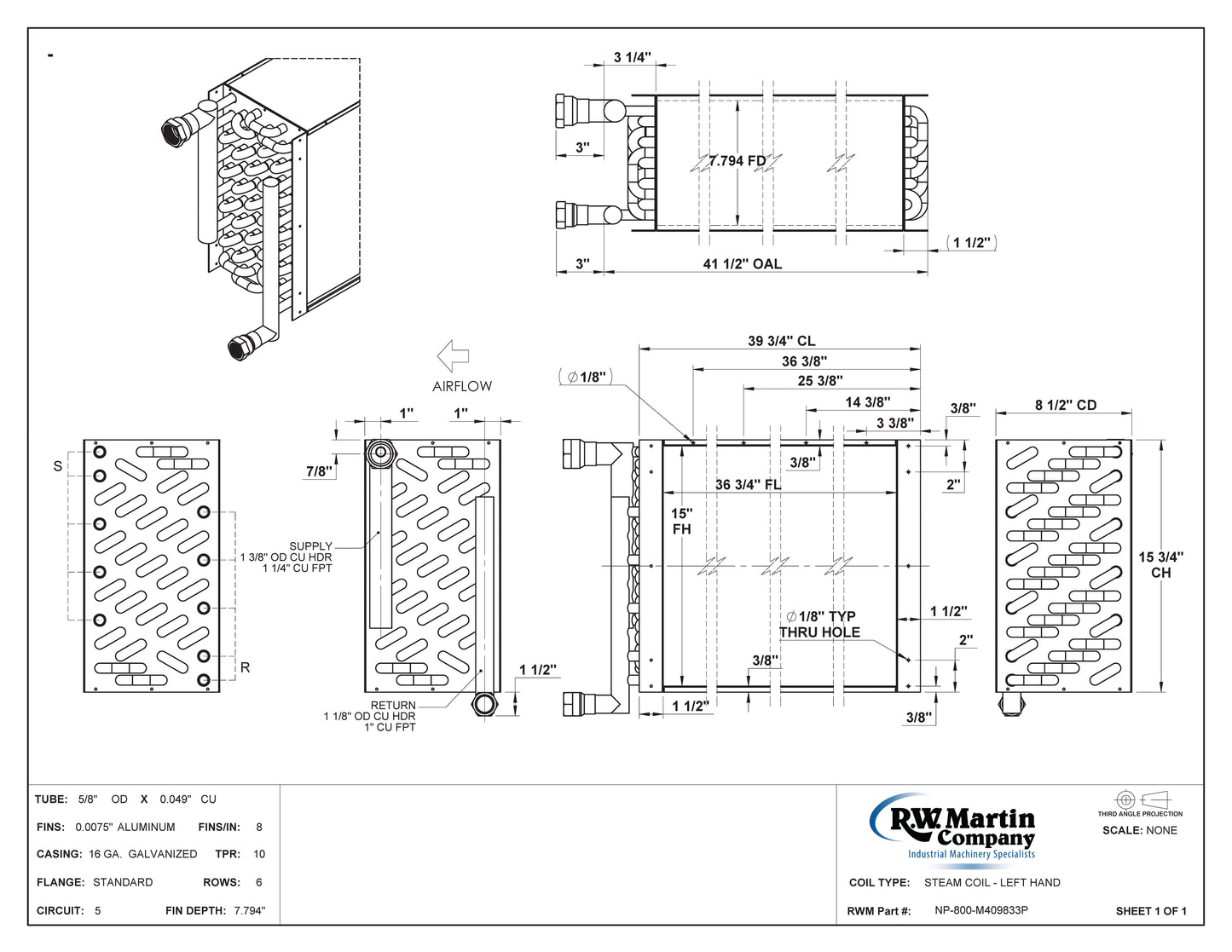 Steam Coil, M409833P-LH