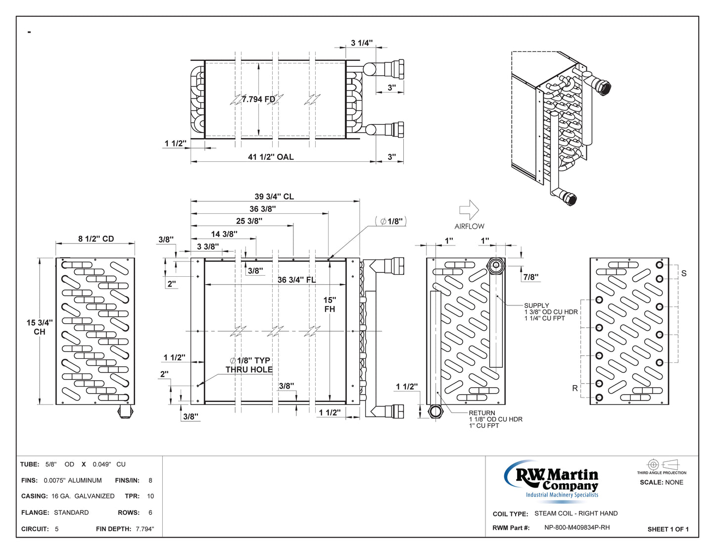 Steam Coil, M409834P-RH