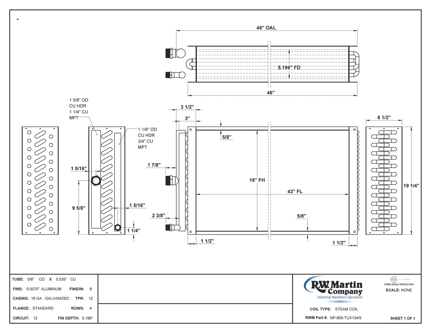 Steam Coil, TUX134/5