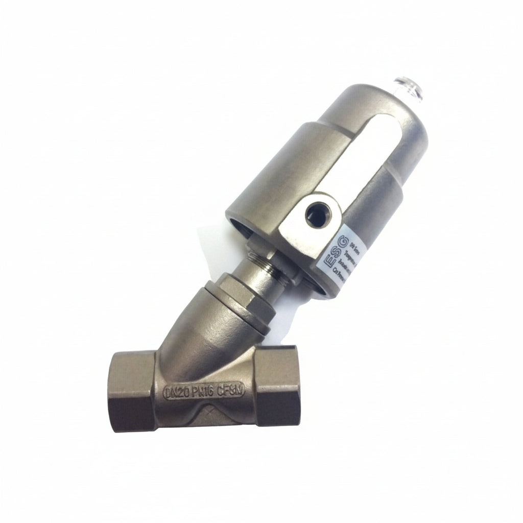 3/4" NPT 316 Stainless Steel Angle Seat Valve 50mm Actuator Steam