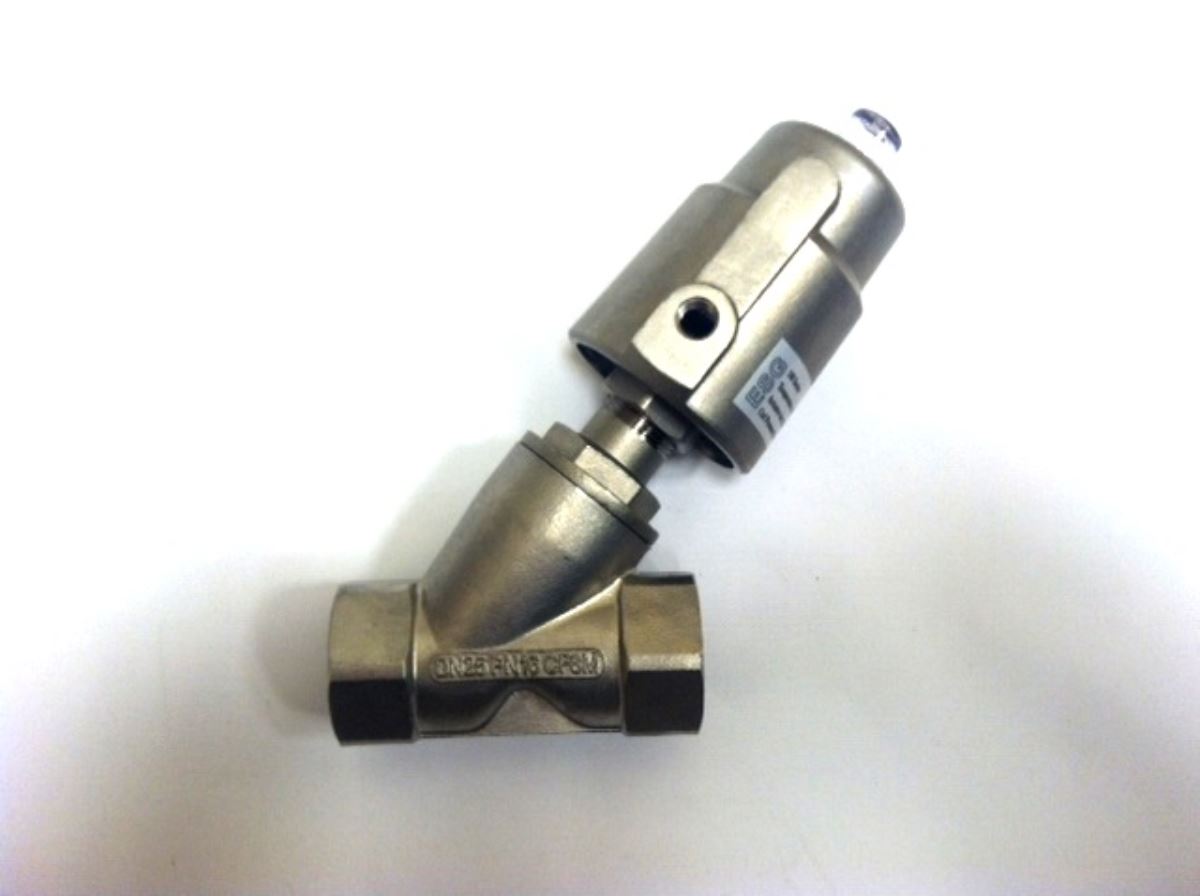 1" NPT 316 Stainless Steel Angle Seat Valve 50mm Actuator Water