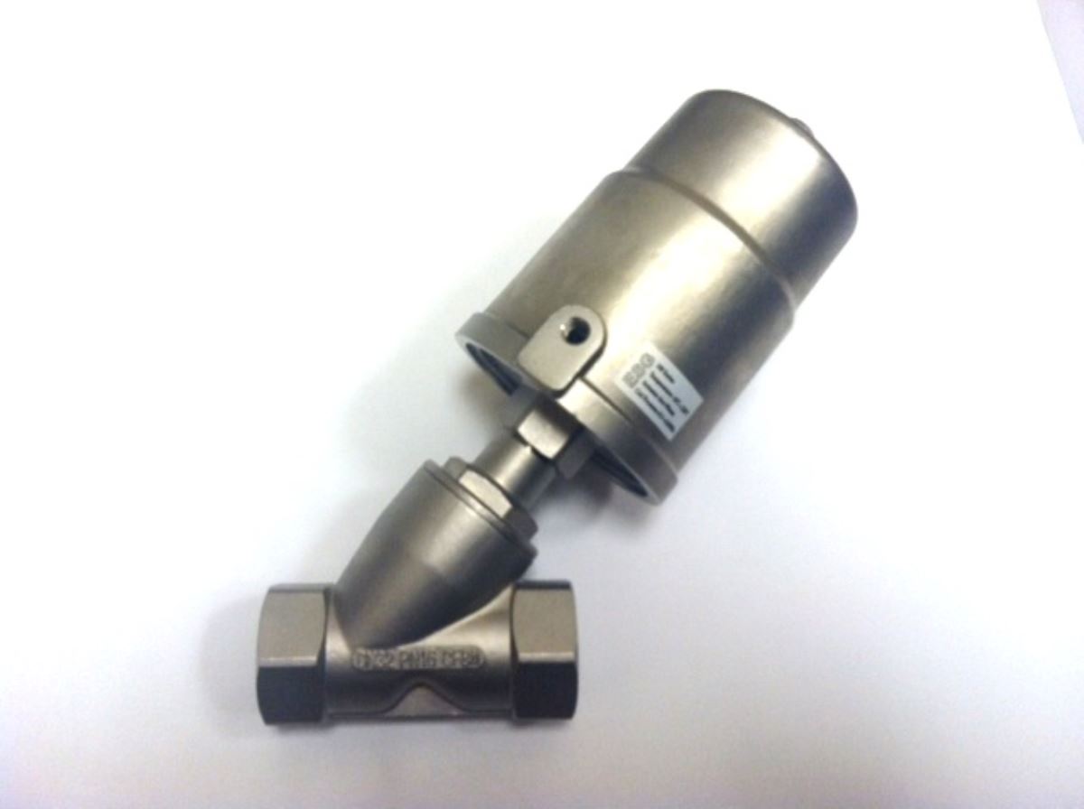 1-1/4" NPT 316 Stainless Steel Angle Seat Valve 90mm Actuator Water