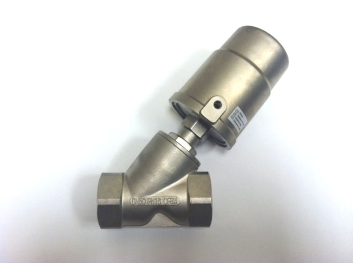 2" NPT 316 Stainless Steel Angle Seat Valve 90mm Actuator Steam