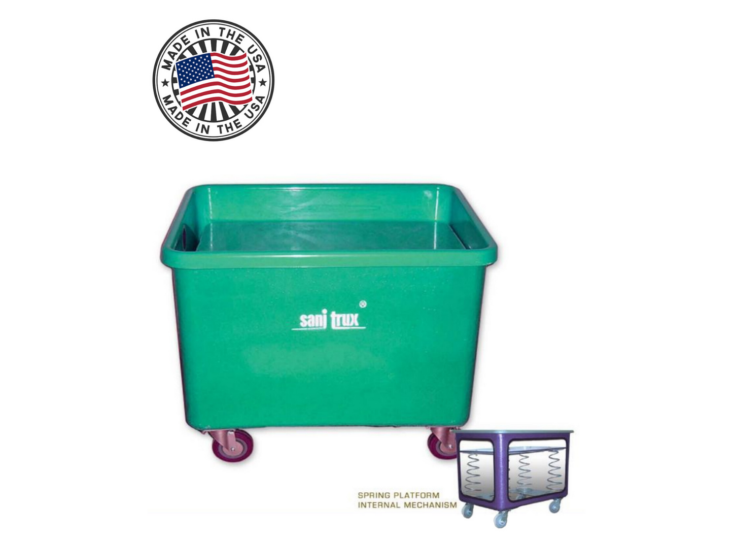 Sanitrux® Spring Commercial Laundry Cart 2460-14
