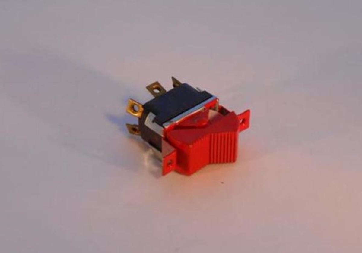 Red Rocker Switch DPDT | E76071