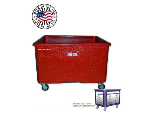 Sanitrux® Spring Platform Laundry Cart On Wheels 2460-18