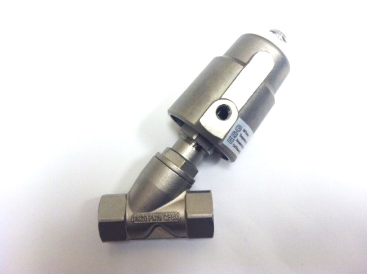 3/4" NPT 316 Stainless Steel Angle Seat Valve 50mm Actuator Water