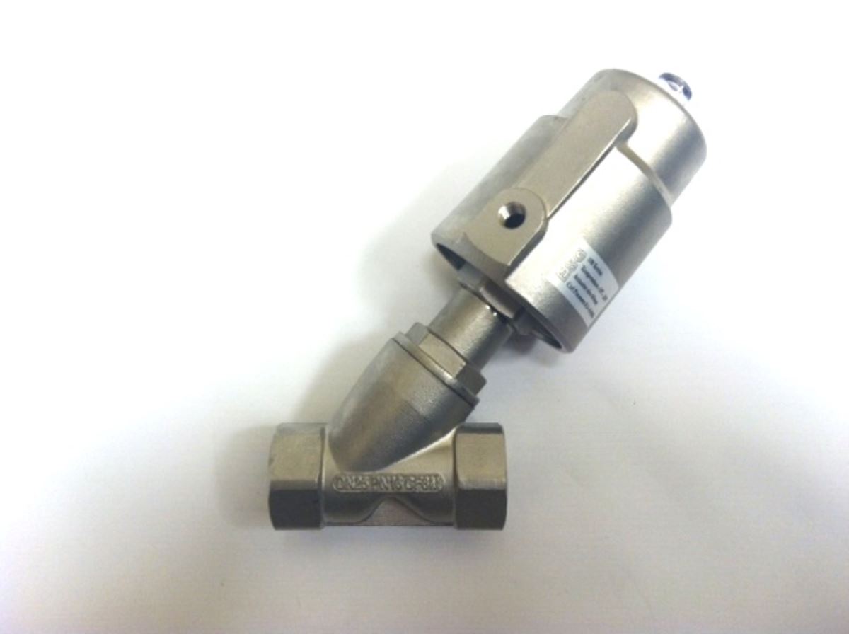 1" NPT 316 Stainless Steel Angle Seat Valve 63mm Actuator Water