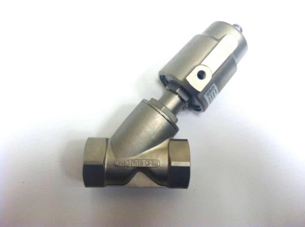 1-1/2" NPT 316 Stainless Steel Angle Seat Valve 90mm Actuator Water